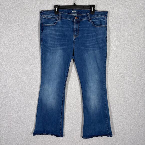 Old Navy Jeans Women 18P Flare Bootcut Ankle High Rise Stretch Faded Y2K Western - Picture 1 of 9